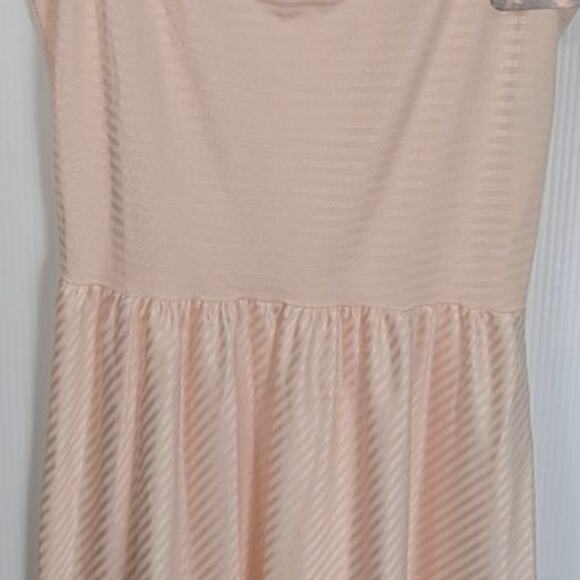 Vintage Vanity Fair Bright Lines Full Slip Sea Pearl Stripe Pink Lace 36 New - Picture 8 of 9